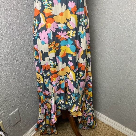 XIX PALMS northern lights anthem maxi dress floral XS hi lo hawaii - Picture 7 of 12